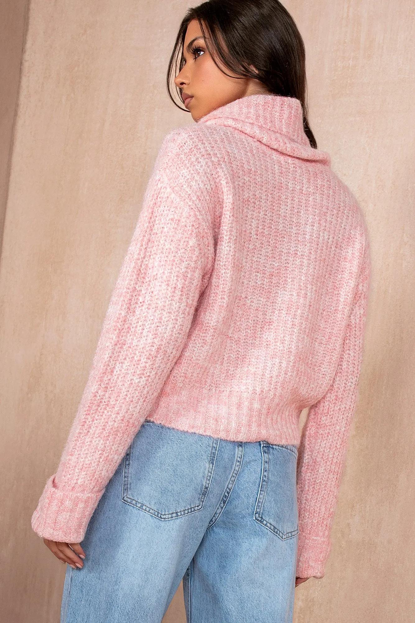 Dina Pink Chunky Knit Jumper sold by Va Va Voom product image thumbnail 2