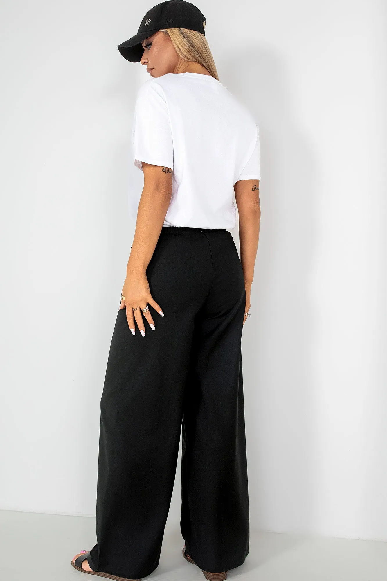 Palmira Black Wide Leg Trousers sold by Va Va Voom product image thumbnail 2