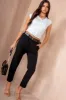 Isabel Black Belted Trousers sold by Va Va Voom