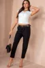 Isabel Black Belted Trousers sold by Va Va Voom