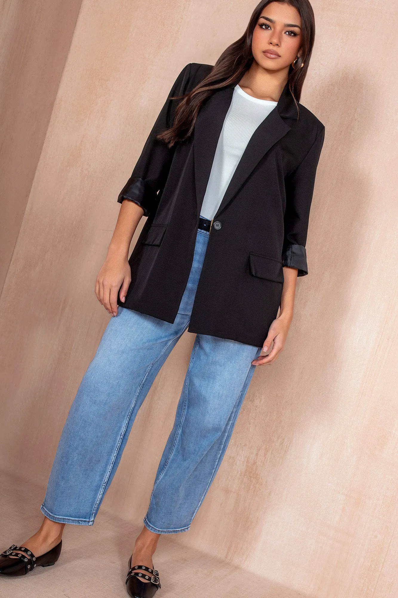 Raquel Black Oversized Blazer sold by Va Va Voom product image thumbnail 4