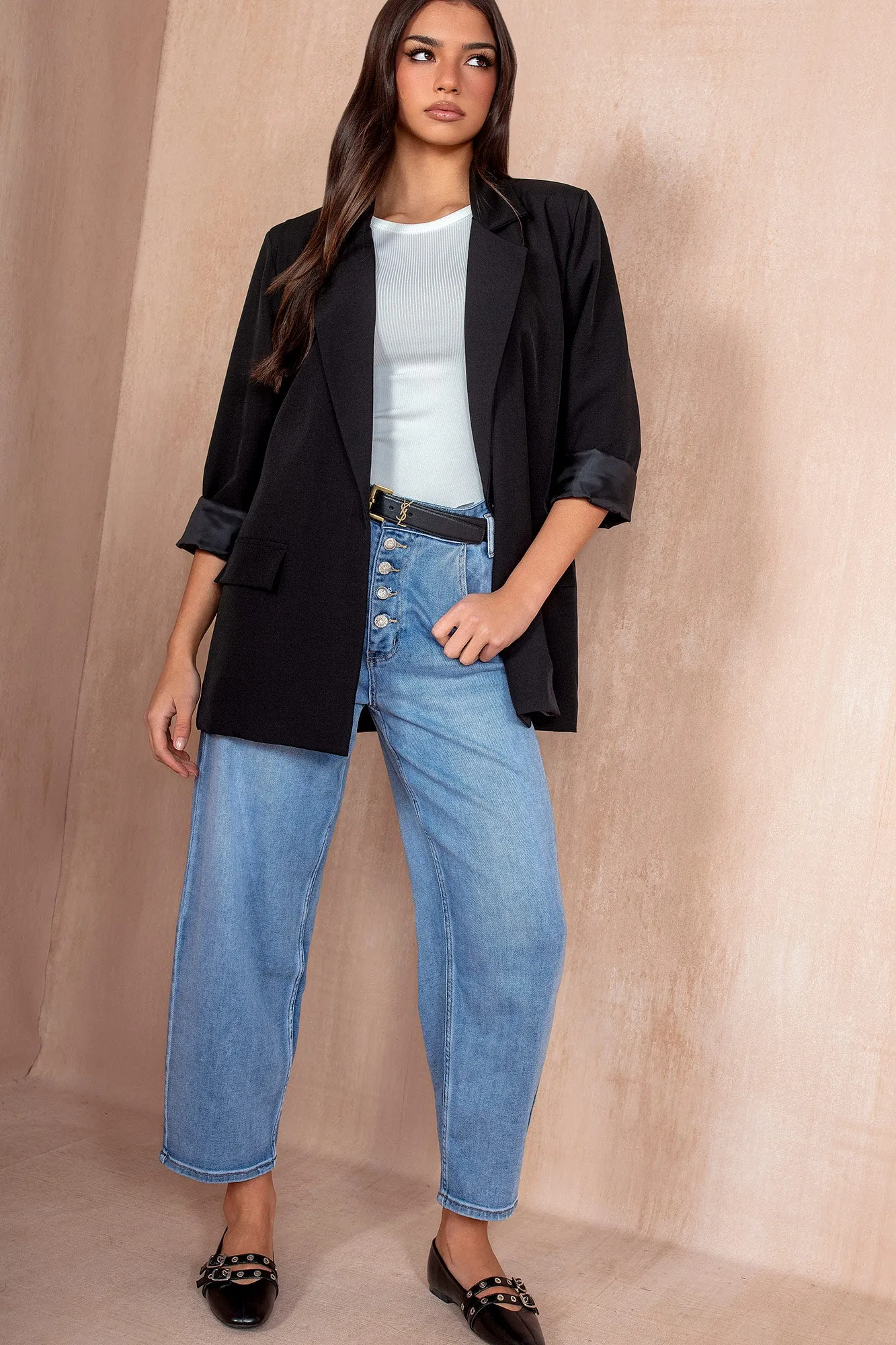 Raquel Black Oversized Blazer sold by Va Va Voom