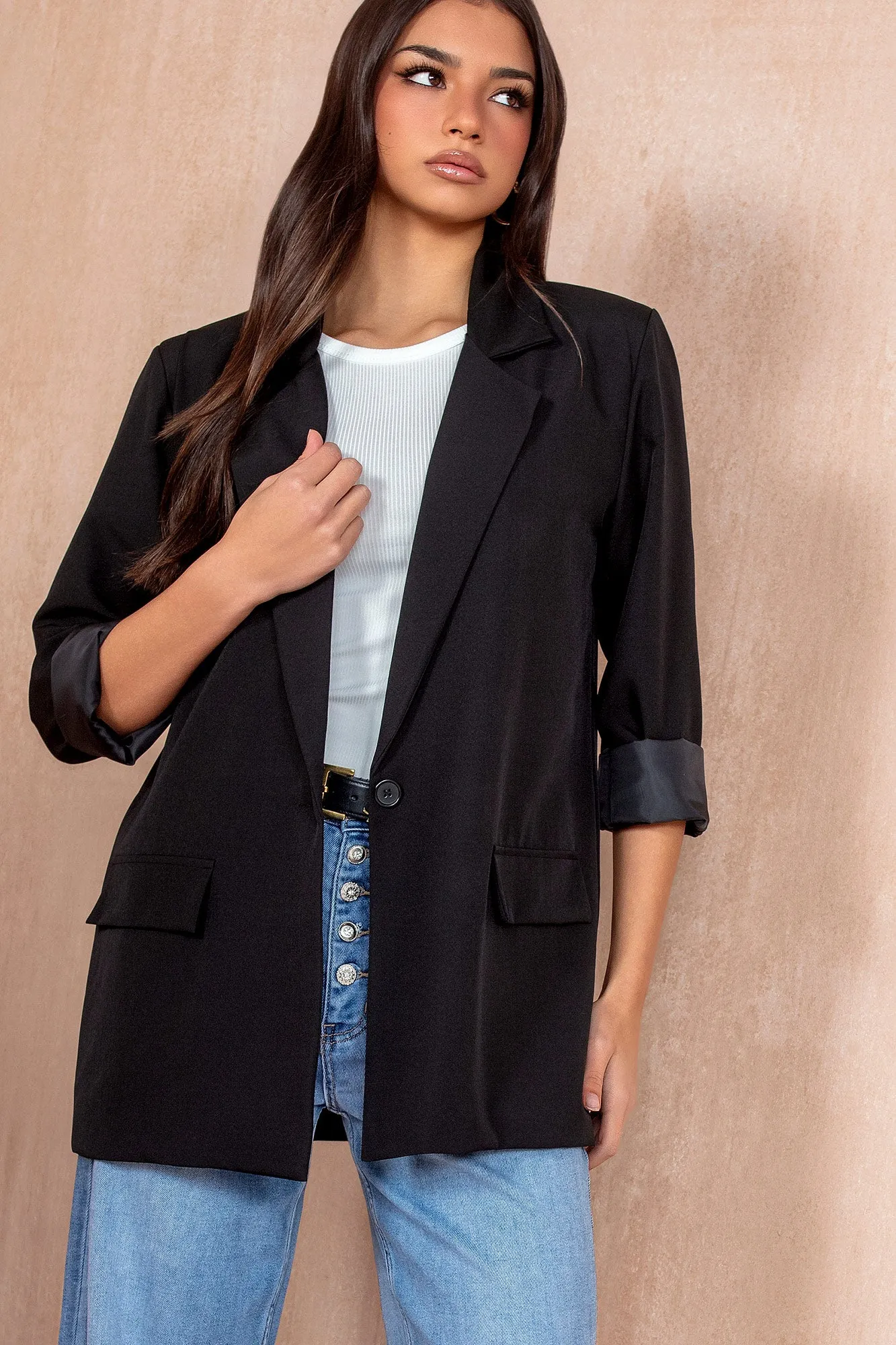Raquel Black Oversized Blazer sold by Va Va Voom product image thumbnail 3