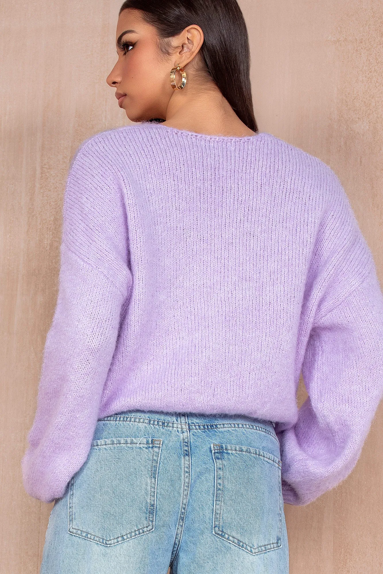 Lucille Lilac Soft Knit Jumper sold by Va Va Voom product image thumbnail 2
