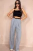 Suzy Grey Lace Trim Trousers sold by Va Va Voom