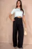 Suzy Black Lace Trim Trousers sold by Va Va Voom