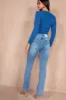 Henlee Blue Denim Flared Jeans sold by Va Va Voom