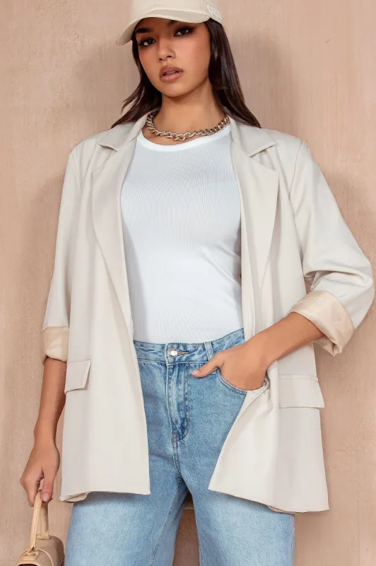 Raquel Cream Oversized Blazer sold by Va Va Voom