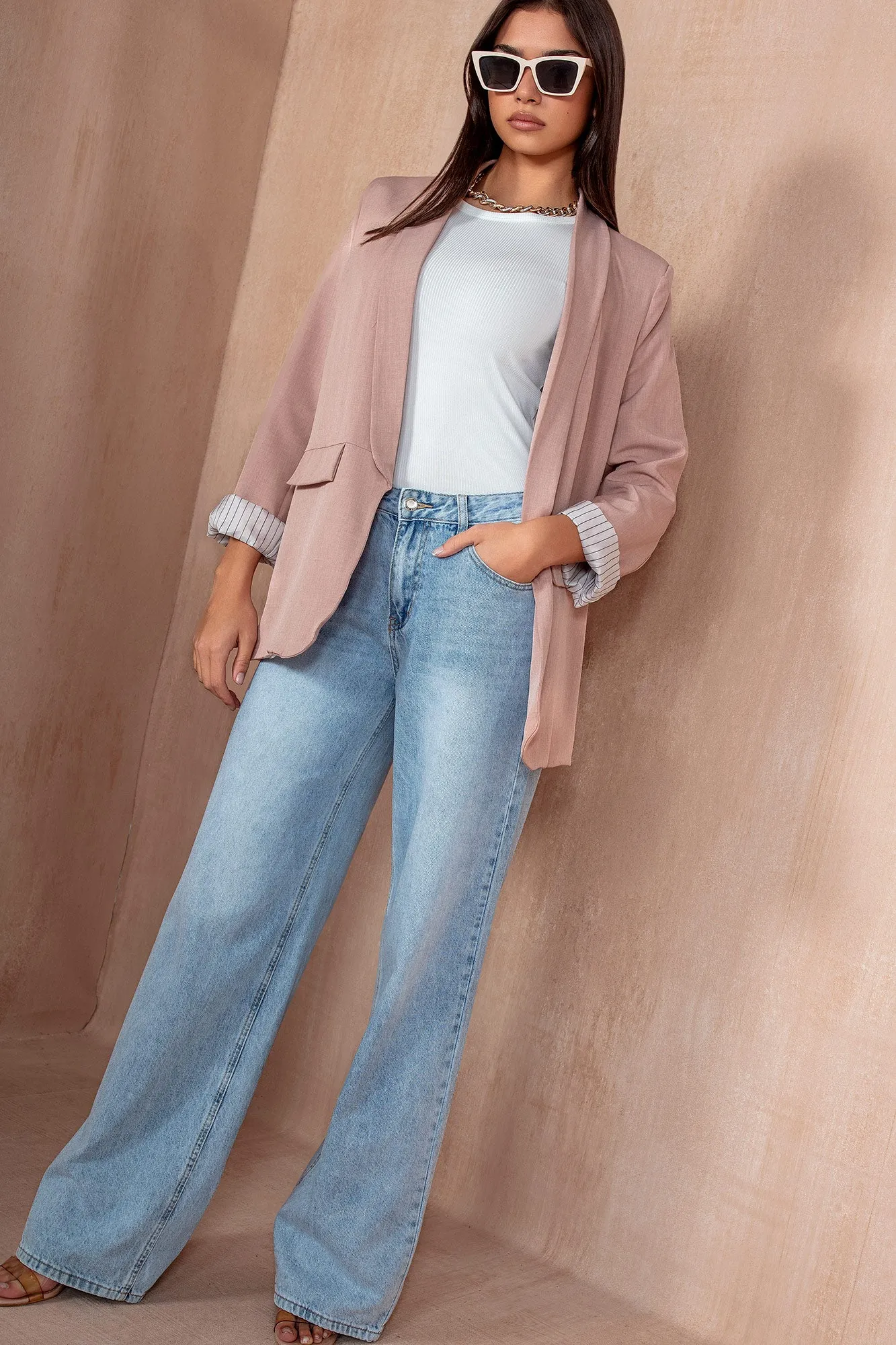 Charley Blush Oversized Blazer sold by Va Va Voom product image thumbnail 4