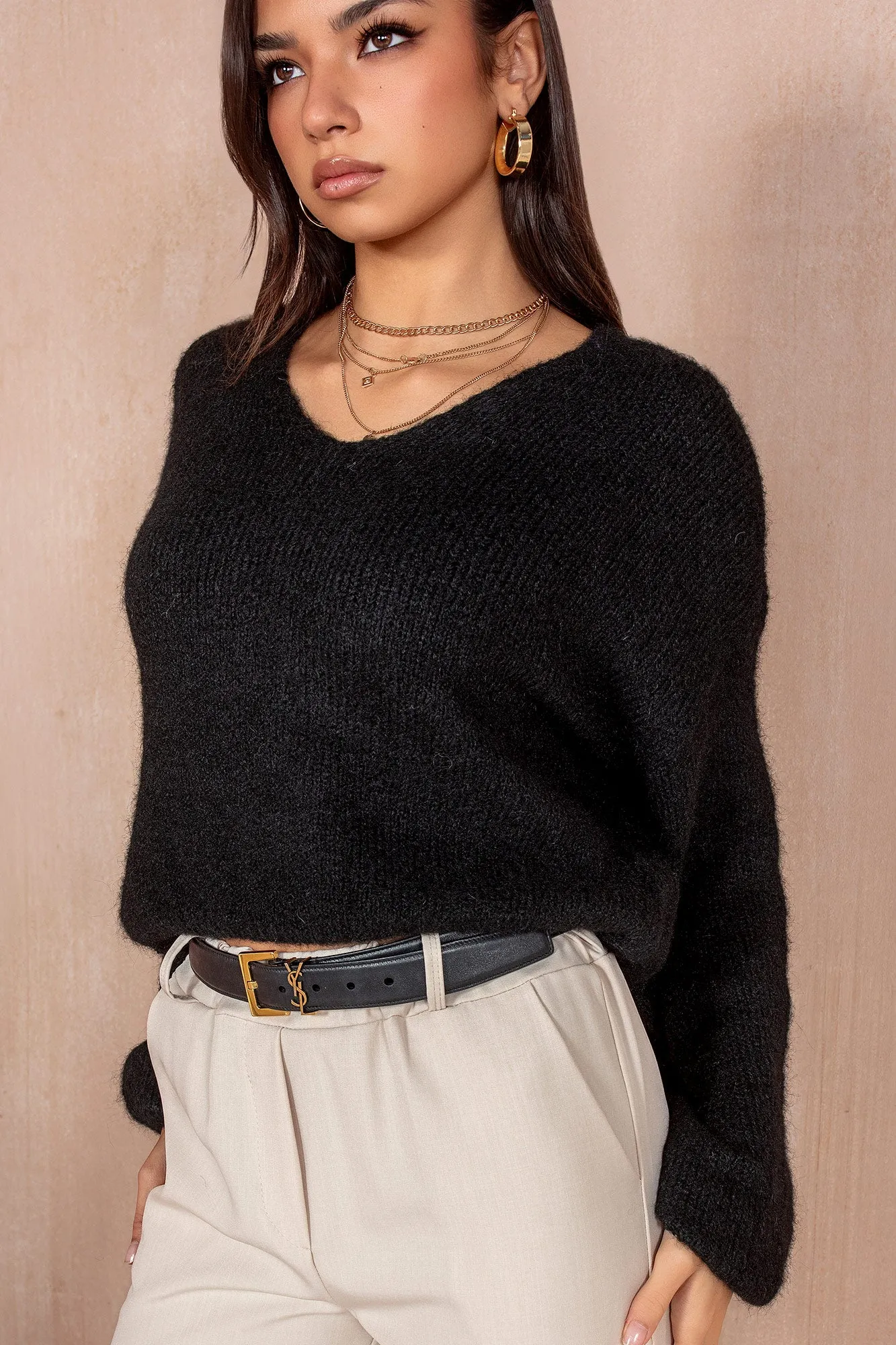 Lucille Black Soft Knit Jumper sold by Va Va Voom product image thumbnail 5