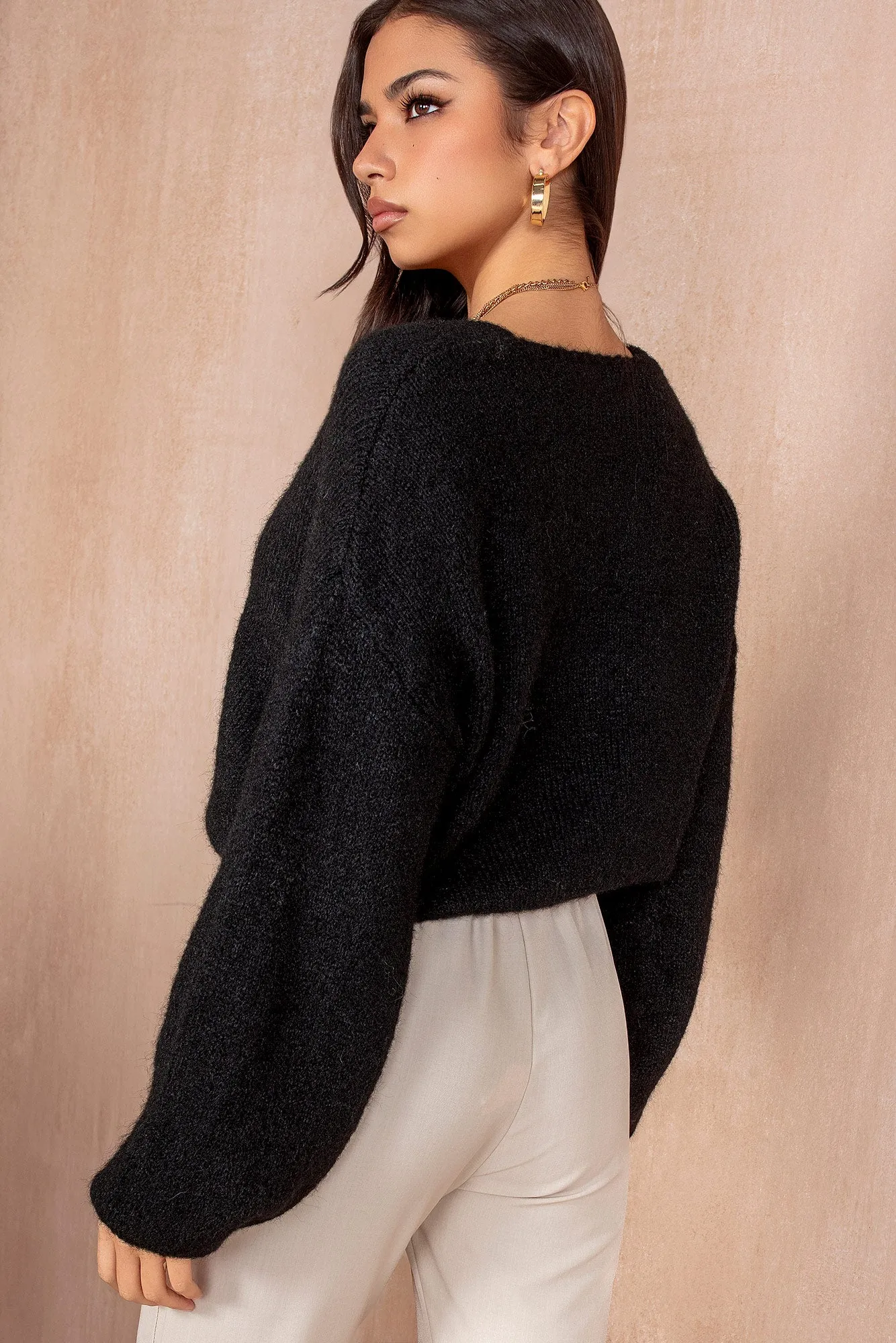 Lucille Black Soft Knit Jumper sold by Va Va Voom product image thumbnail 2
