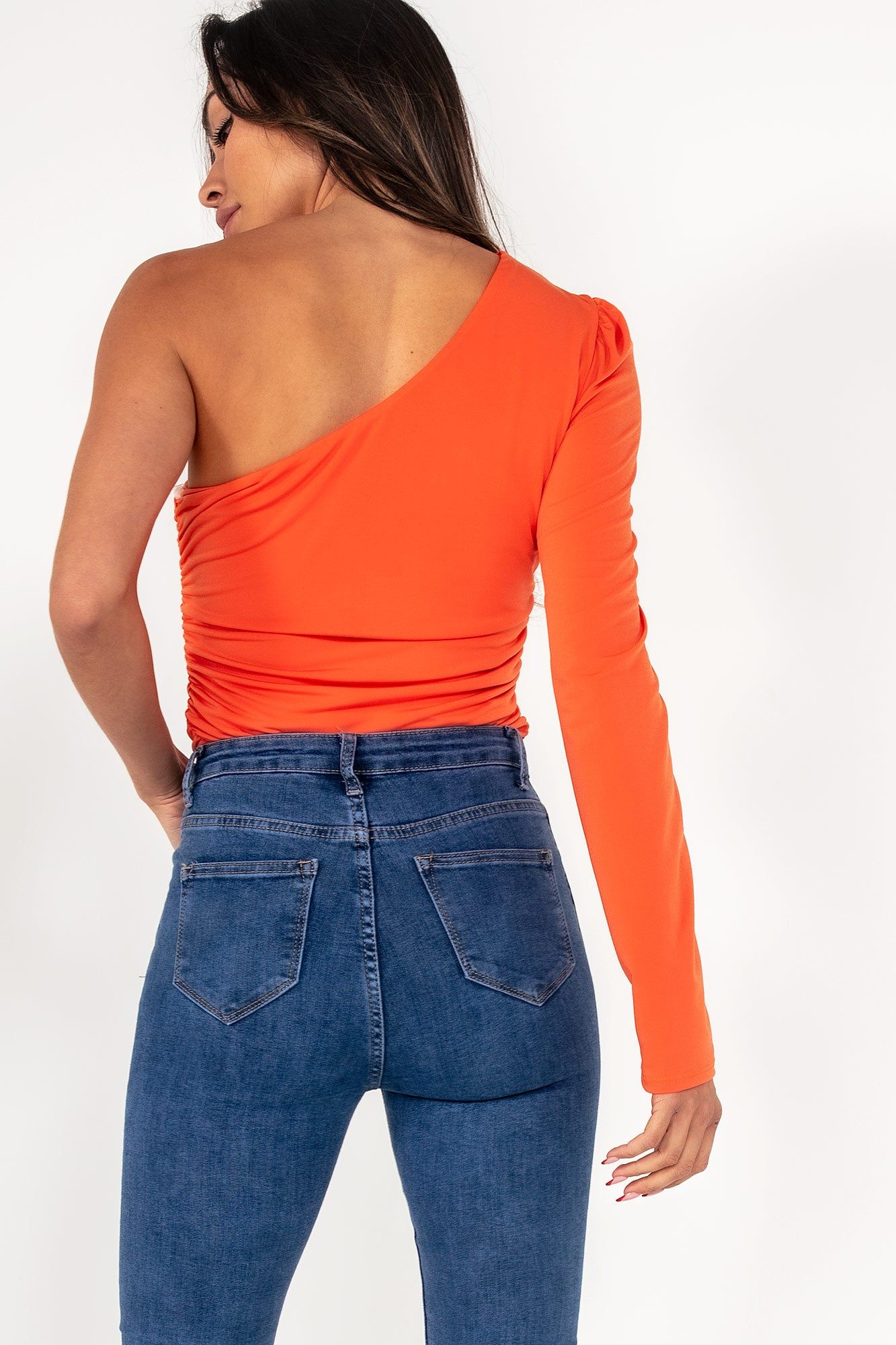 Olenna Orange One Shoulder Top sold by Va Va Voom product image thumbnail 2