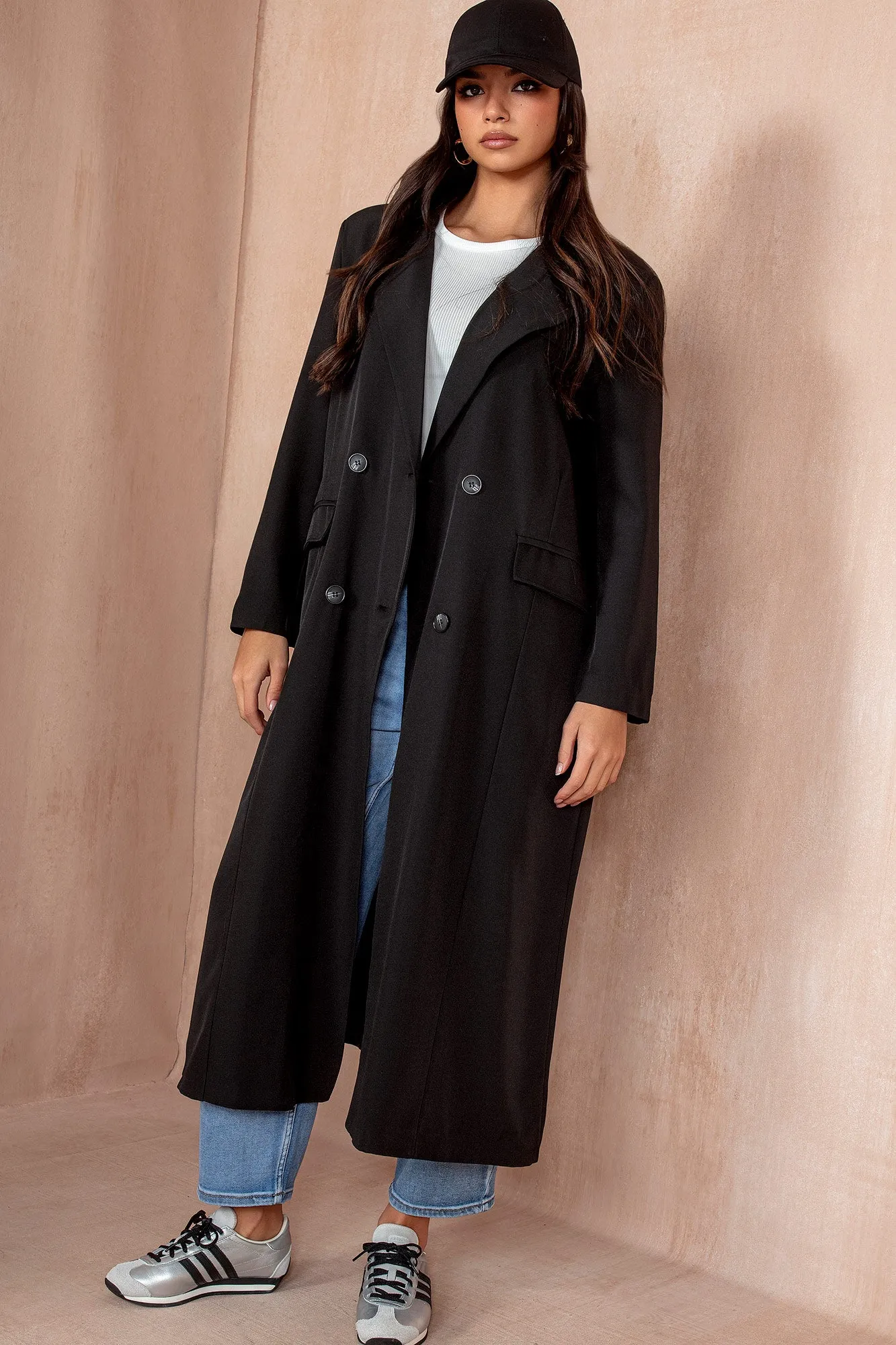 Florencia Black Double Breasted Coat sold by Vavavoom product image thumbnail 3