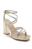 Sasha gold platform heels sold by Va Va Voom