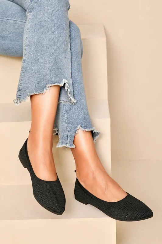 Sally Black Ballet Pumps sold by Va Va Voom
