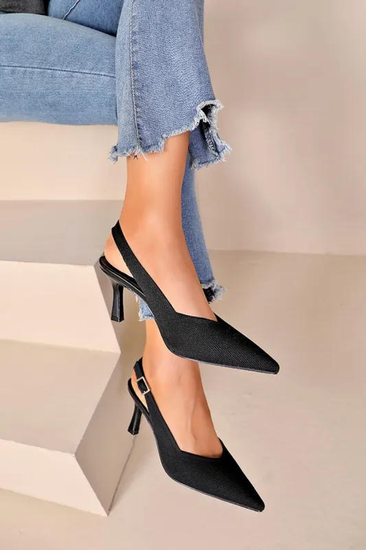 Helene Black Court Heels sold by Va Va Voom