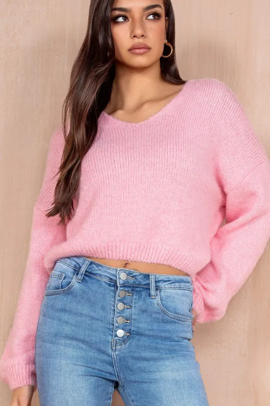Lucille Pink Soft Knit Jumper sold by Va Va Voom