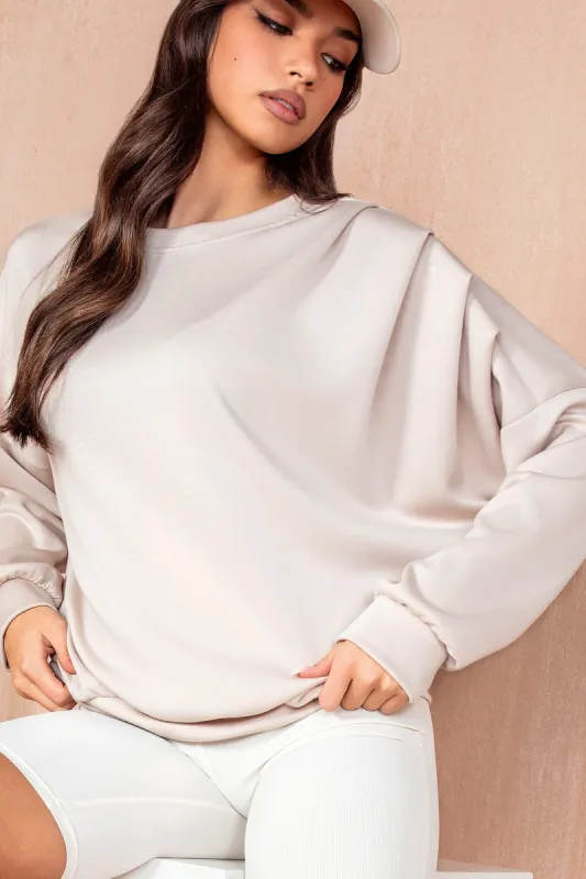 Priscilla Stone Oversized Sweatshirt sold by Va Va Voom