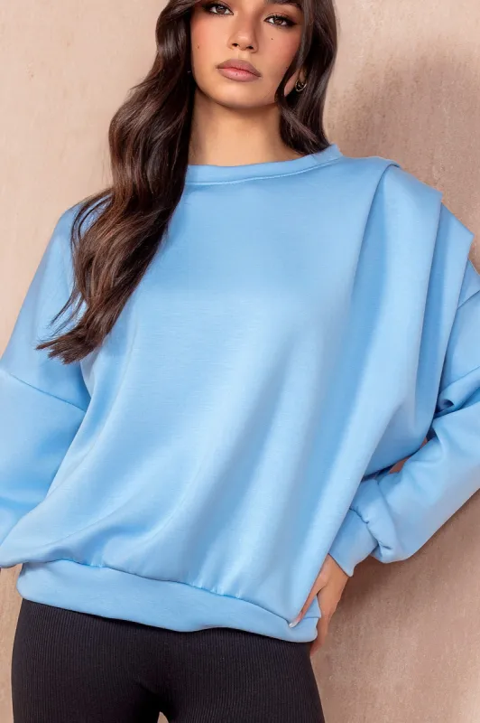 Priscilla Blue Oversized Sweatshirt sold by Vavavoom