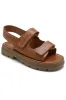 Briella Camel Leather Look Chunky Sandals sold by Va Va Voom
