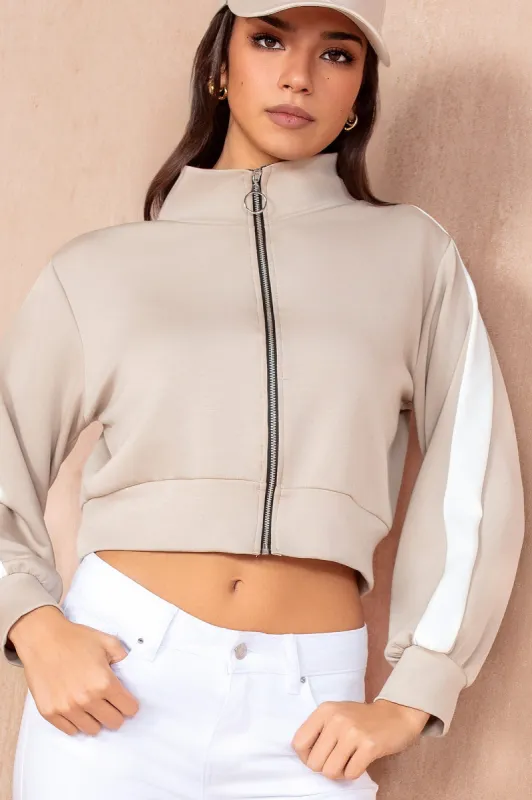 Abigail Stone Zip Up Top sold by Va Va Voom