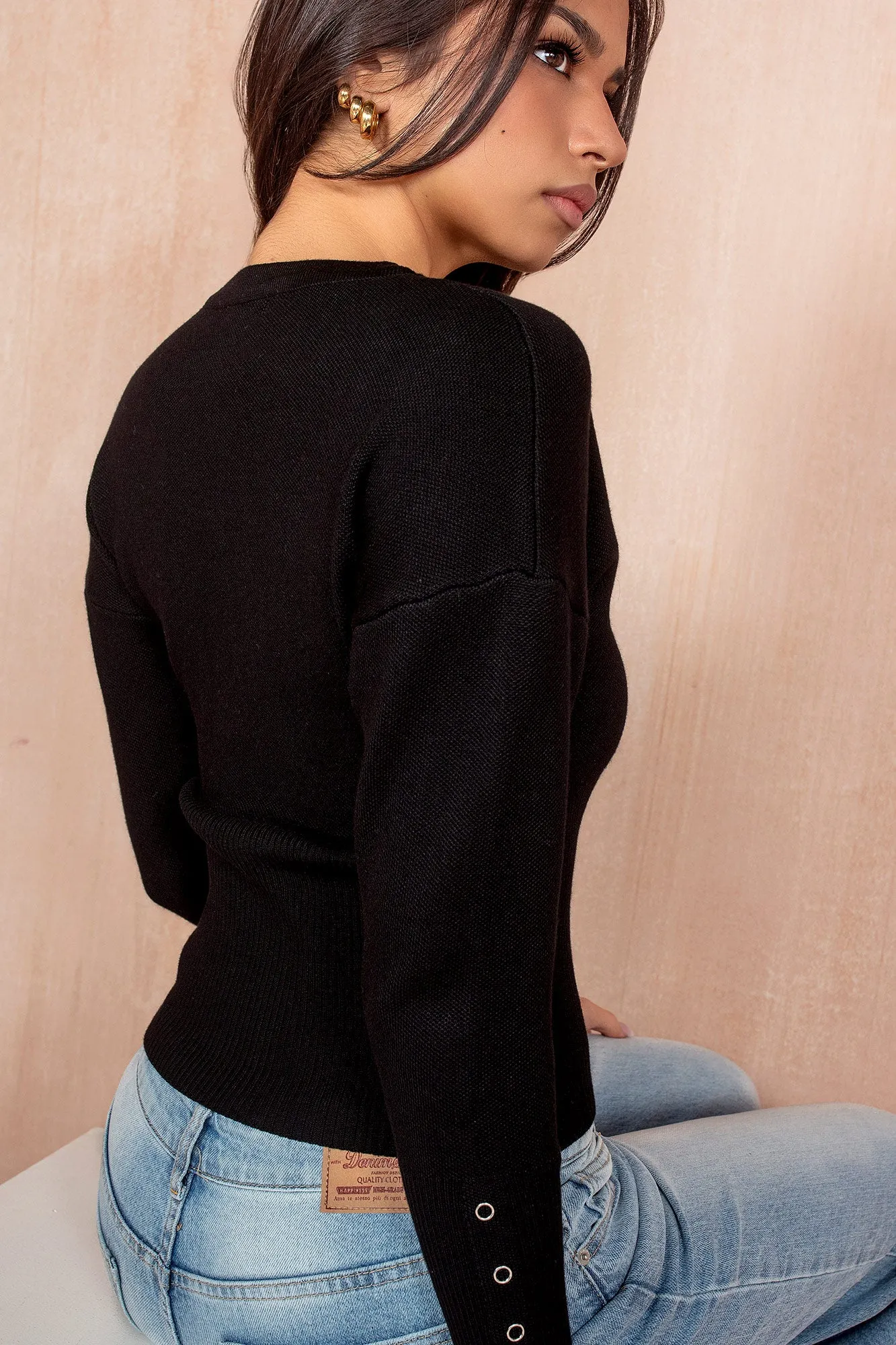 Haiden Black Knit Top sold by Va Va Voom product image thumbnail 2