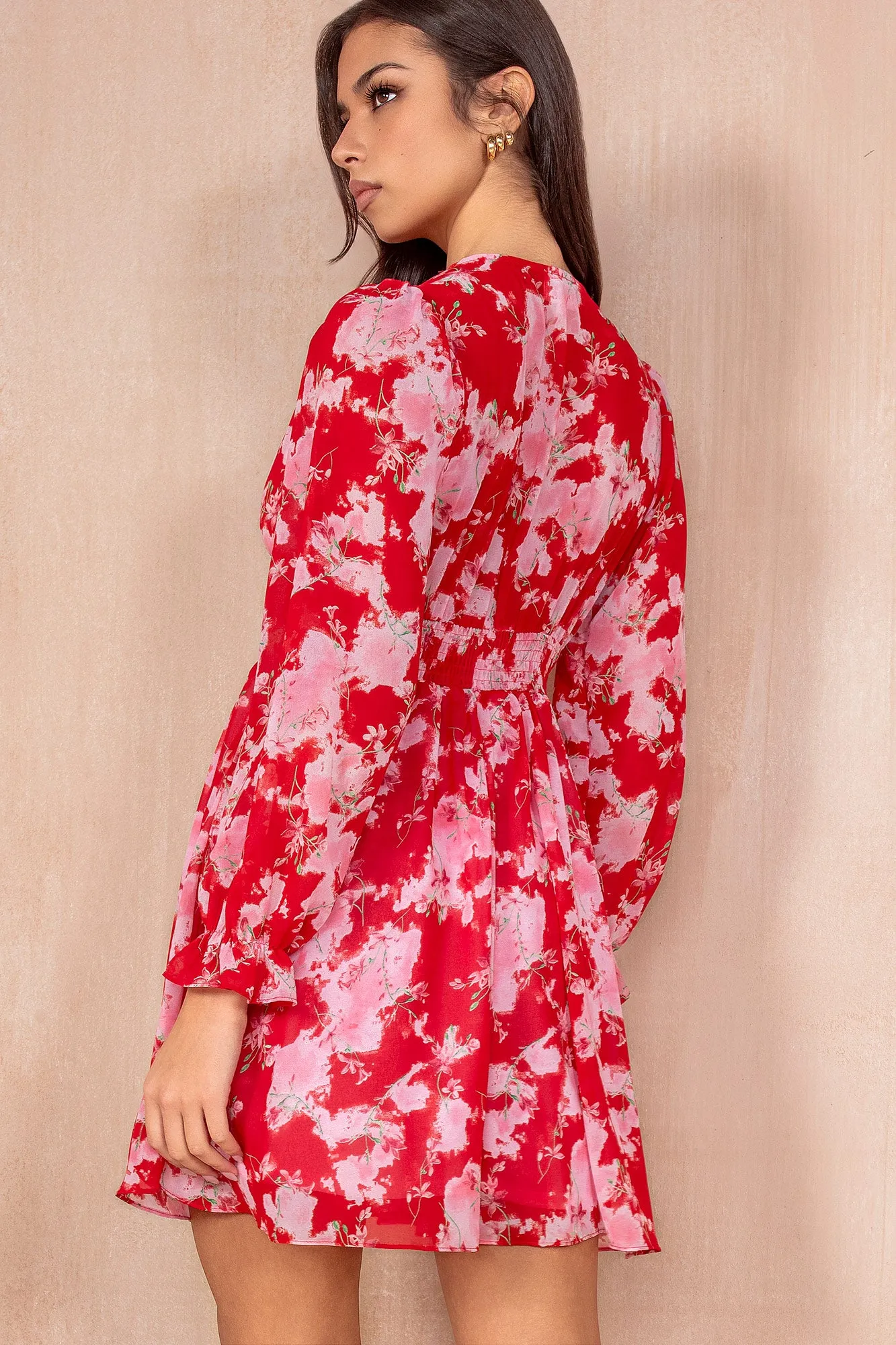 Arizona Red Chiffon Print Dress sold by Va Va Voom product image thumbnail 2