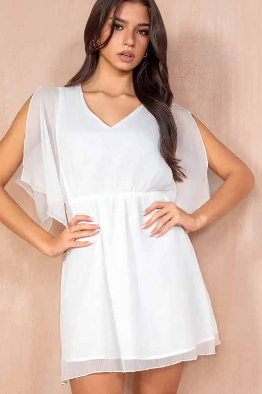 Honey White Chiffon Dress sold by Va Va Voom