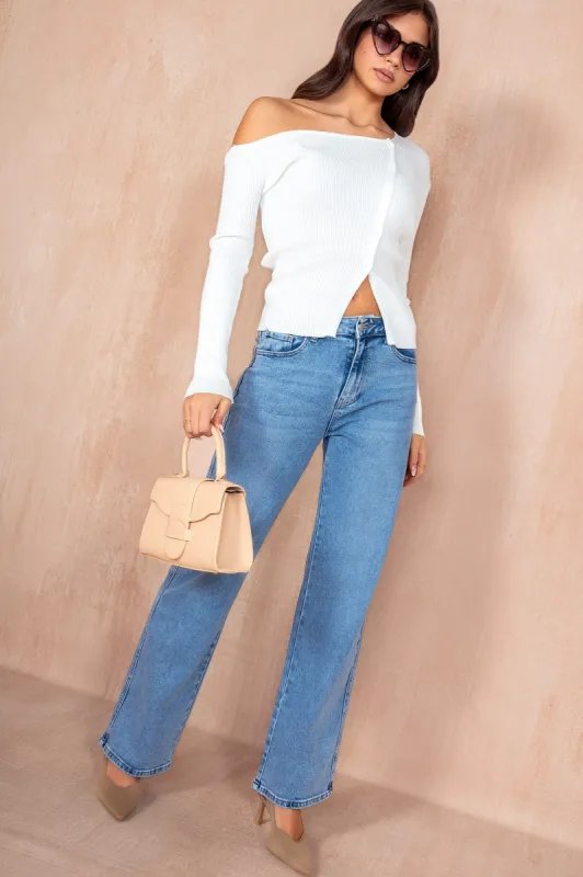 Katie Blue Wide Leg Jeans sold by Va Va Voom
