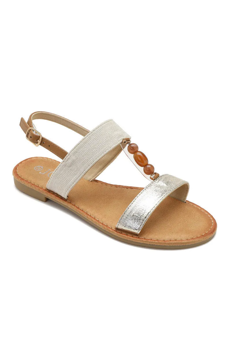 Donna Gold Flat Sandals sold by Vavavoom product image thumbnail 2