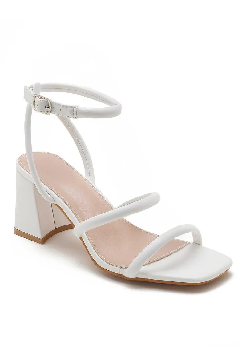 Bella White Block Heels sold by Va Va Voom product image thumbnail 2