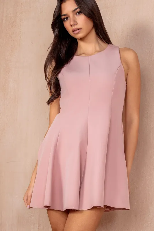 Karson Dusty Pink Racer Shift Dress sold by Va Va Voom