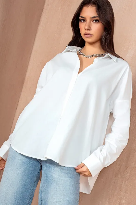 Hesper White Oversized Shirt sold by Va Va Voom