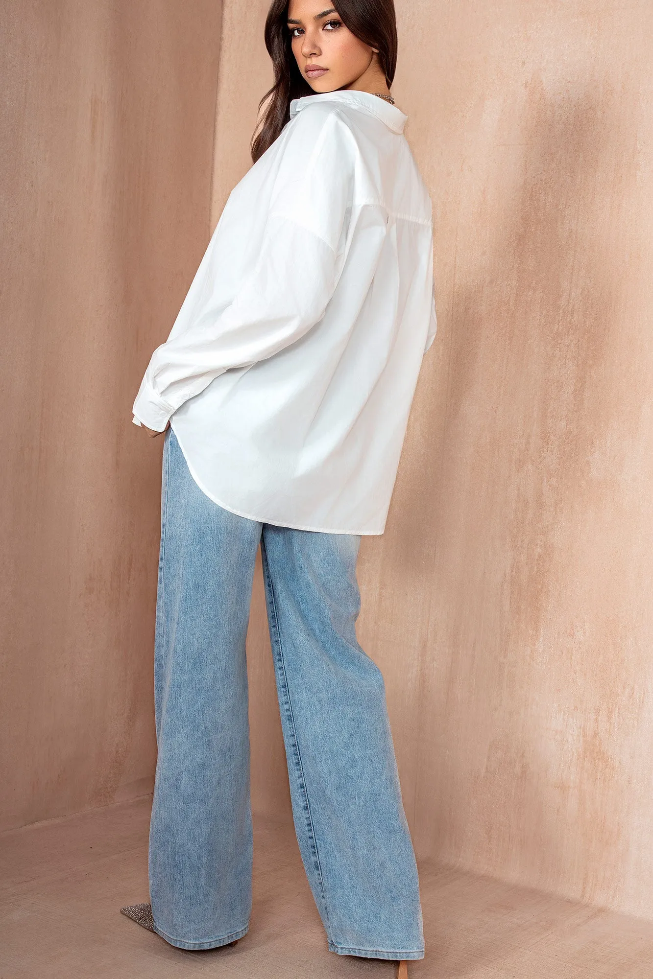 Hesper White Oversized Shirt sold by Va Va Voom product image thumbnail 2
