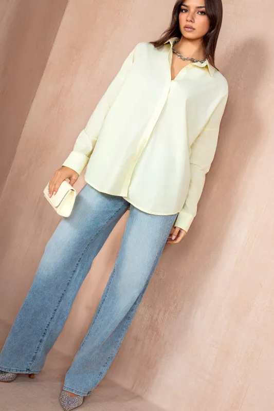 Hesper Lemon Oversized Shirt sold by Va Va Voom