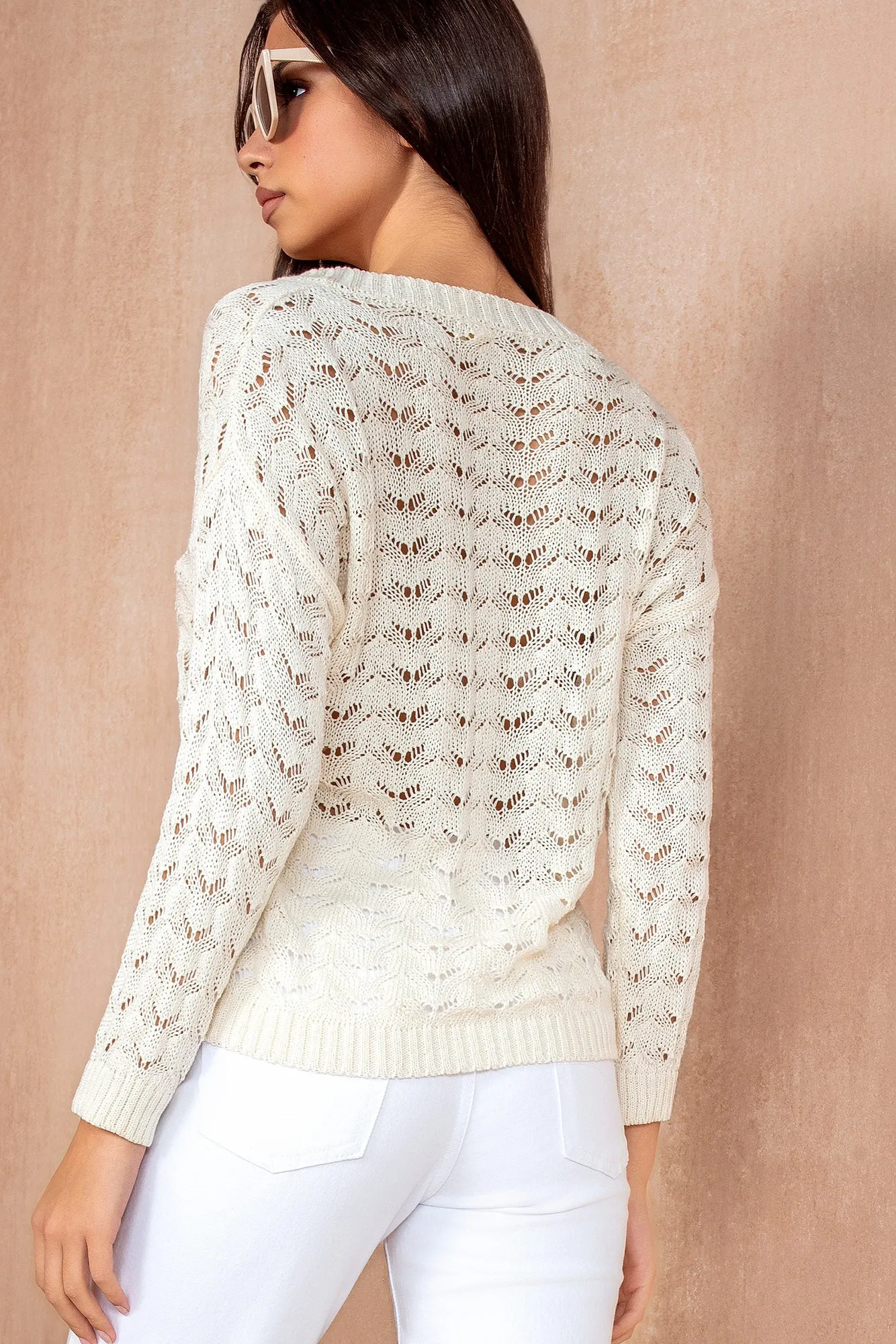 Gillian Stone Crochet Knit Jumper sold by Va Va Voom product image thumbnail 2