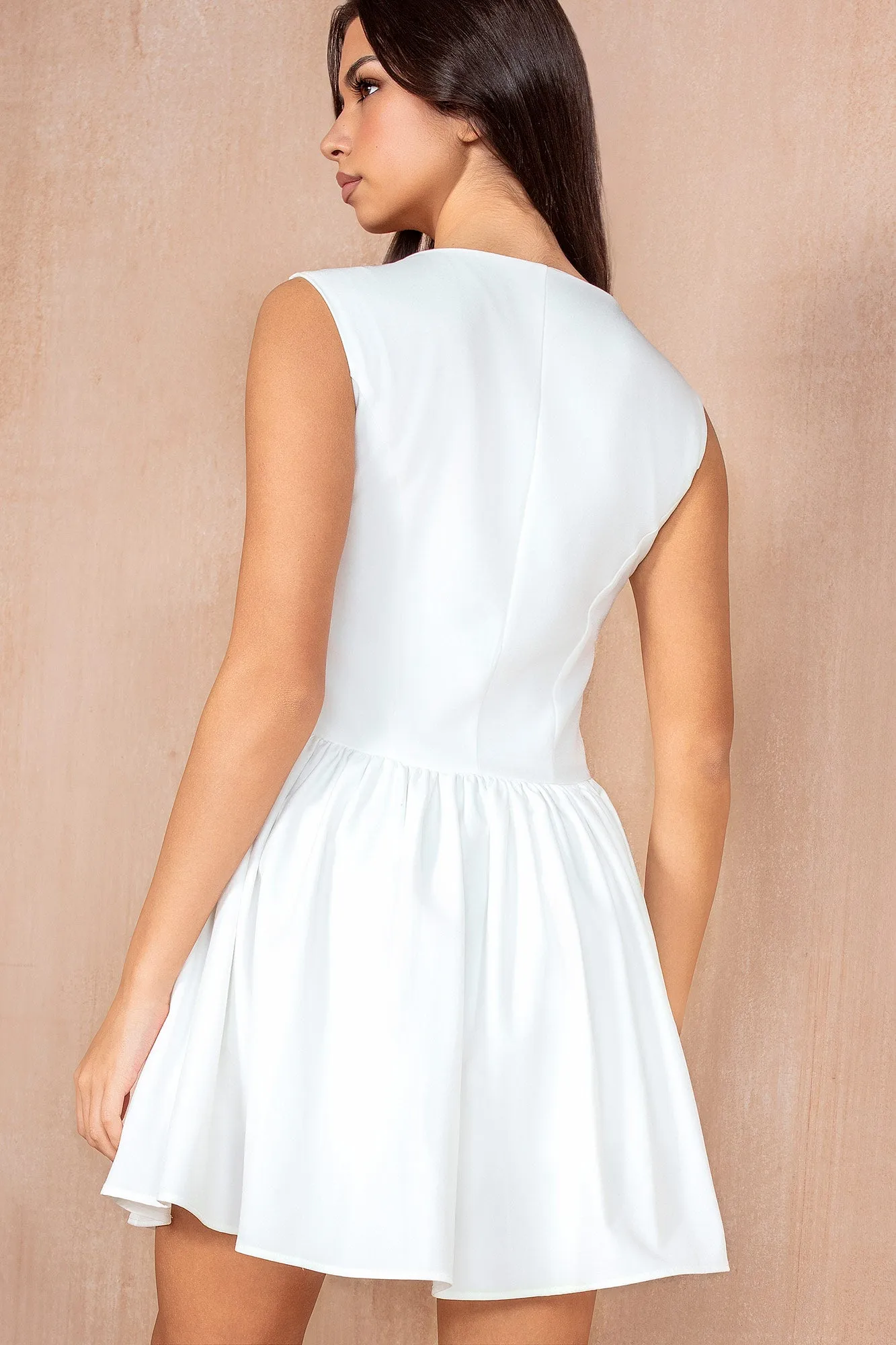 Aisling White Square Neck Dress sold by Va Va Voom product image thumbnail 2
