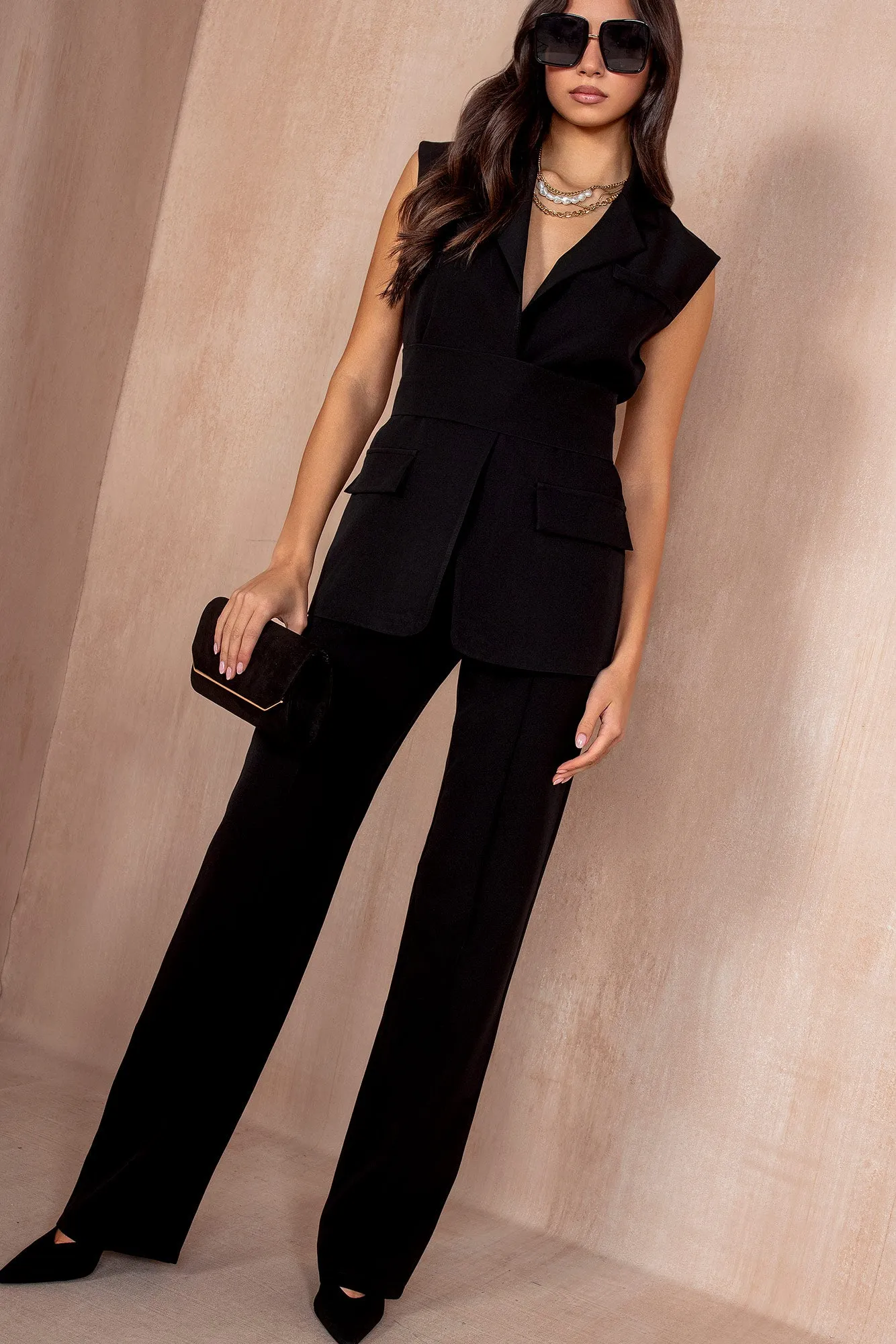 Miley Black Straight Leg Trousers sold by Va Va Voom product image thumbnail 3