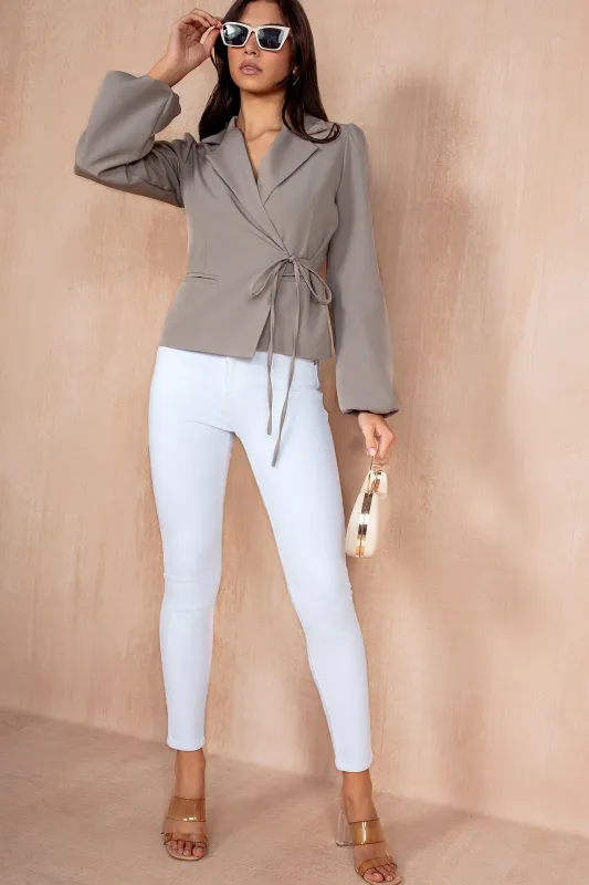 Neve White Denim Skinny Jeans sold by Vavavoom