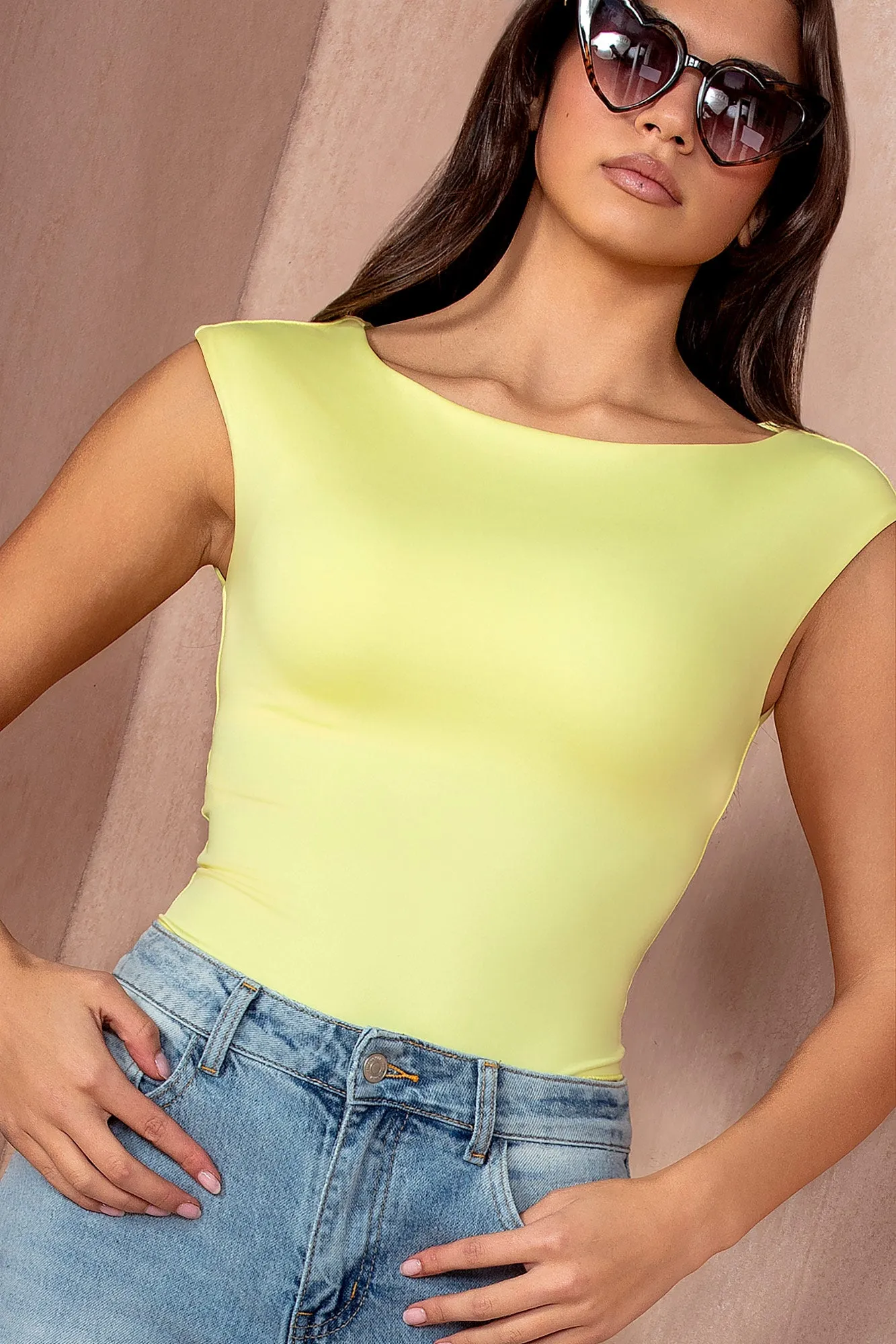 Lola Yellow Slinky Bodysuit sold by Va Va Voom