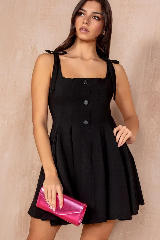 Cody Black Tie Shoulder Dress sold by Vavavoom