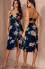 Eliana Black Floral Open Back Dress sold by Va Va Voom