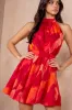 AX Paris Harriet Pink and Orange Halterneck Dress sold by Va Va Voom