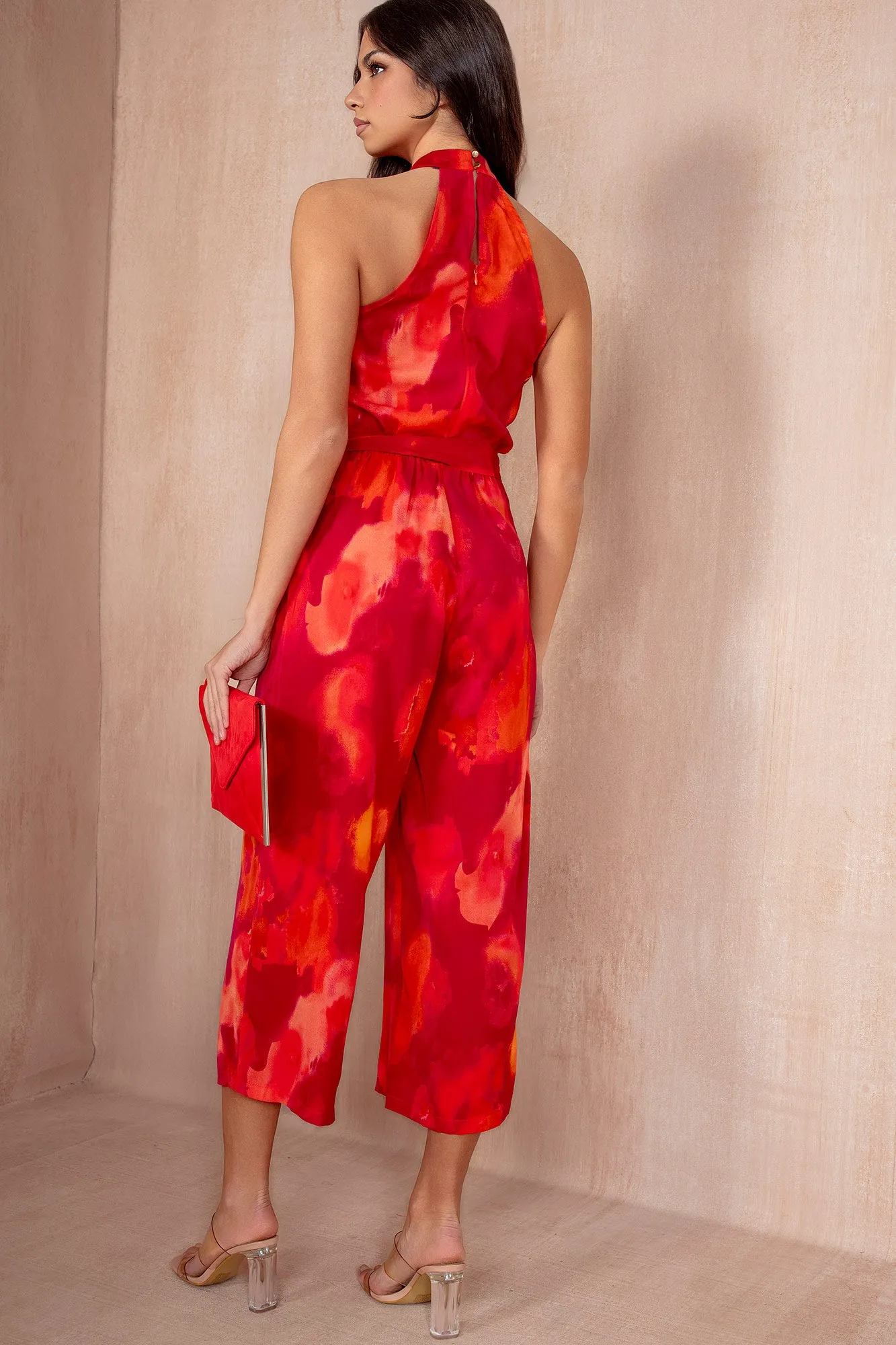 AX Paris Winnie Pink and Orange Smudge Jumpsuit sold by Va Va Voom product image thumbnail 4