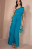 Norma Turquoise One Shoulder Maxi Dress sold by Va Va Voom