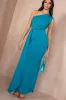 Norma Turquoise One Shoulder Maxi Dress sold by Va Va Voom