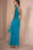 Norma Turquoise One Shoulder Maxi Dress sold by Va Va Voom