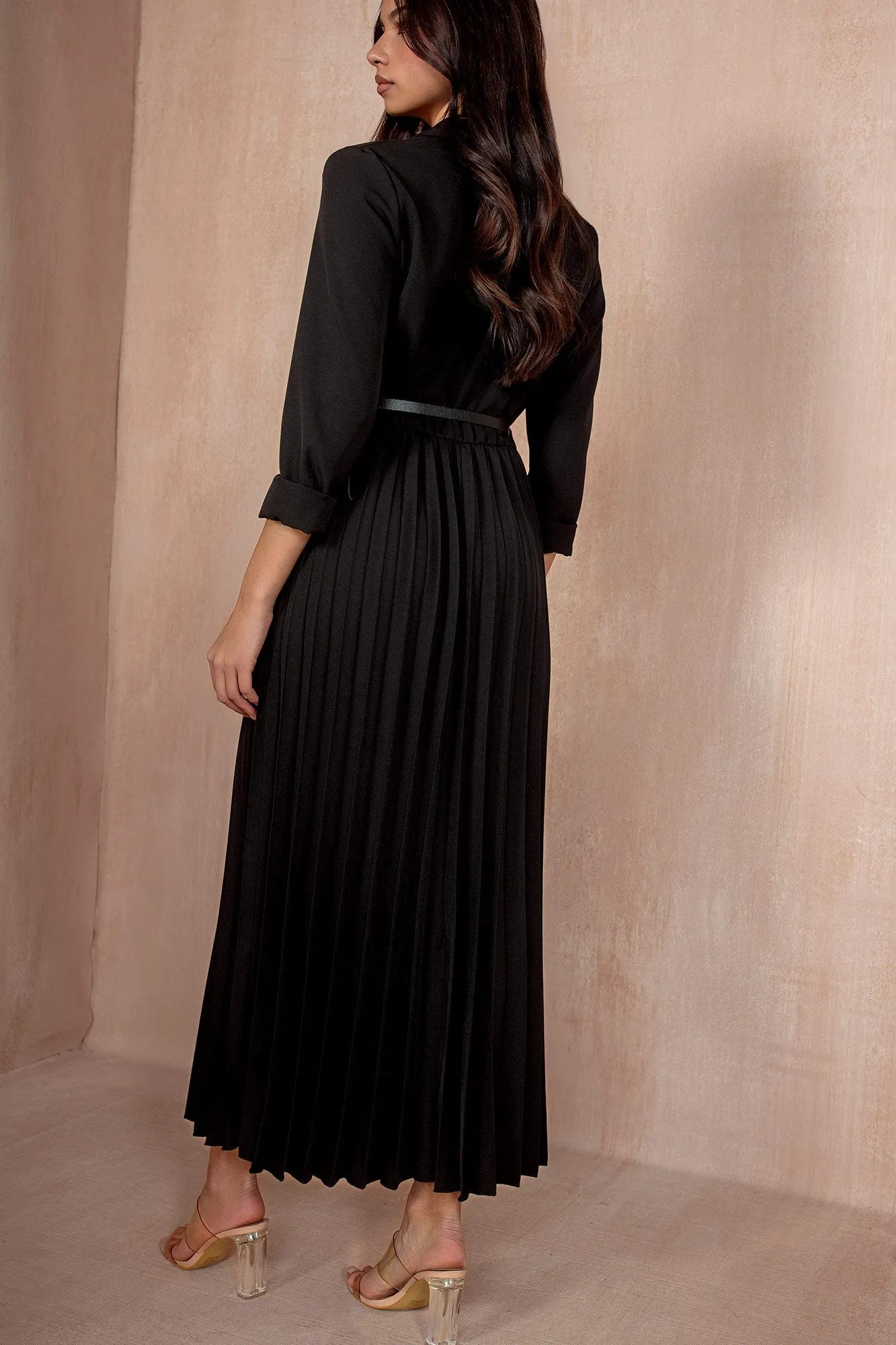 Sue Black Pleated Blazer Dress sold by Va Va Voom product image thumbnail 3