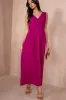 Enya Magenta Wrap Front Maxi Dress sold by Va Va Voom