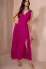 Enya Magenta Wrap Front Maxi Dress sold by Va Va Voom